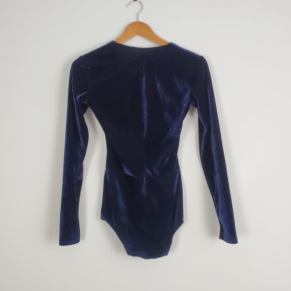 REFORMATION Avalon Velvet Lace Up Bodysuit - Picture 5 of 8